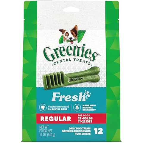 Greenies Regular Natural Dental Care Dog Treats Fresh Flavor, 12 oz. Pack (12 Treats) Cover