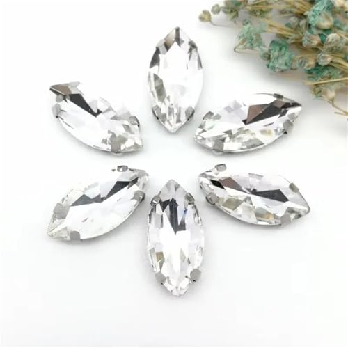 Strass à coudre feuille argenté pour customiser vos vêtements - 8