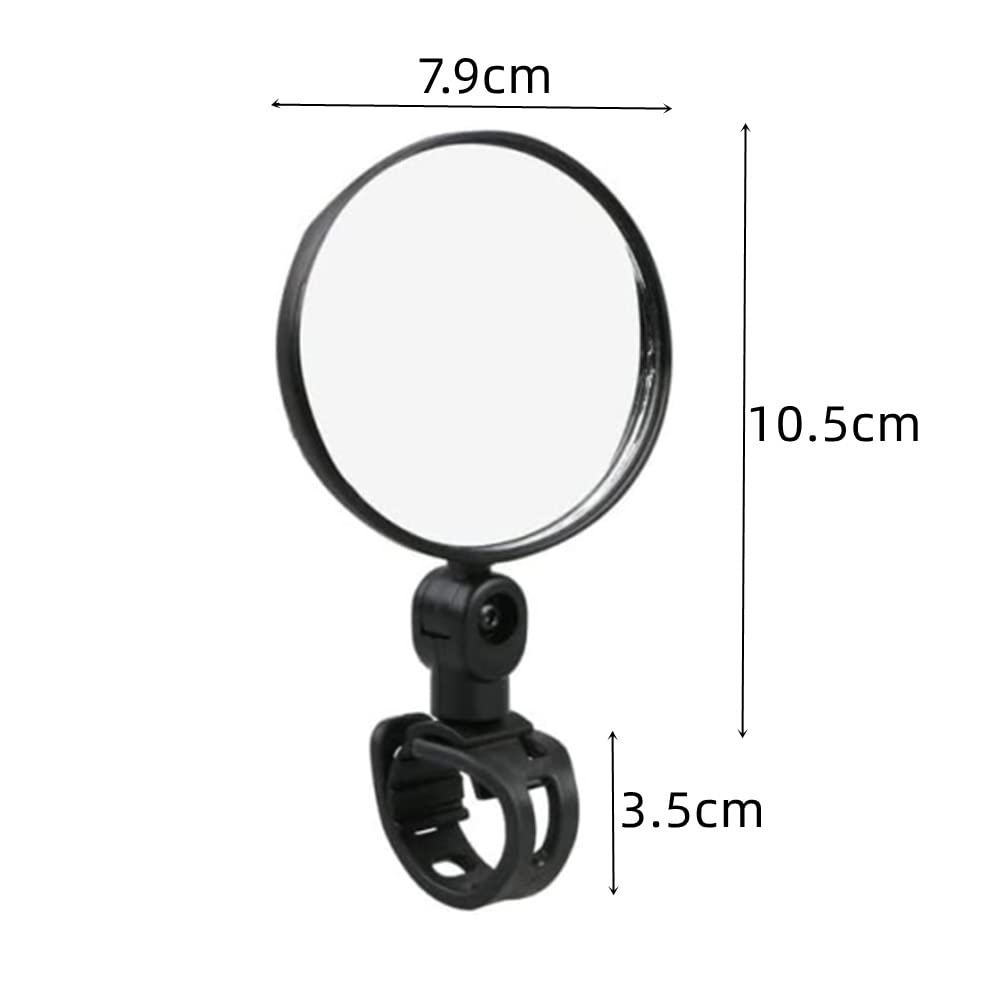 2 Pezzi Specchietto Retrovisore Bici, Ruotabile di 360 ° Specchietto Bici, Specchietto Monopattino Elettrico,Convesso in plastica per Mountain Road Bike