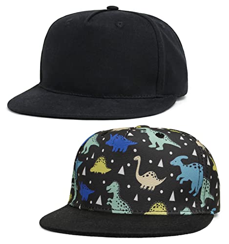 Image of LAPI.ZAPI 2 Pack Toddler Baseball Hat for Boys Girls Snapback Cap Adjustable Cotton Dinosaur Hats Kids 1-5 Years