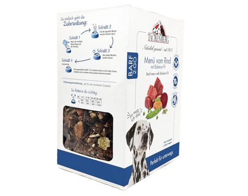 TACKENBERG Complete – Barf 2 Go-Menü vom Rind mit Balance Fit für Hunde, 500 g