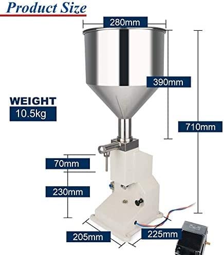 TREEYX Paste Filling Machine 5-50ml Stainless Steel Bottle Filler Pneumatic Commercial Liquid Filling Machine for Cream Paste Shampoo — view 5