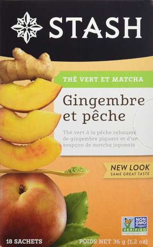 Stash Tea Green Tea, Ginger Peach with Matcha, 18 ct - Image 3