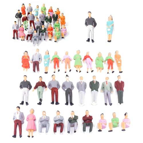 Pessoas pintadas, 20 peças figuras de pessoas em miniaturas pintadas escala figuras de pessoas para modelismo ferroviário cenas em miniatura cidades em miniatura (escala 1:50)