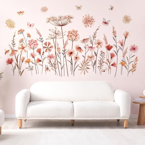Wandtattoo Pusteblume, Löwenzahn Wandsticker, Pusteblume Wandtattoo Blumen Wandaufkleber Blumen Wandaufkleber Schlafzimmer für Küche Bad Flur Fenster Tür