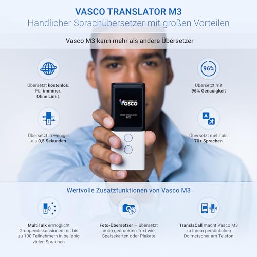Sprachcomputer Vasco Translator M3 Übersetzungsgerät für 70+ Sprachen