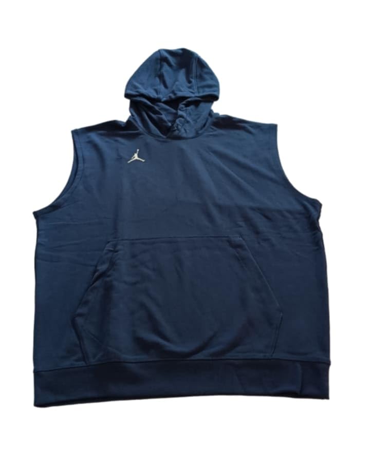 Nike Men's Jordan Dri-FIT Fleece Sleeveless Hoodie (US, Alpha, Large, Regular, Regular, Navy Blue)