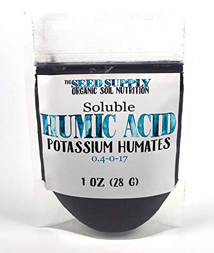 1 Ounce Soluble Organic Humic Acid Powder - Potassium Humates - Natural Organic Humus