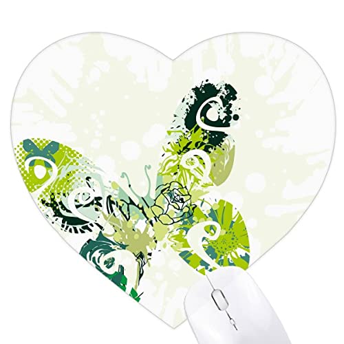 Tapis de souris en forme de coeur vert papillon tapis souris ergonomique