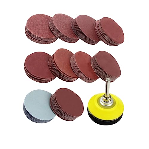 TIDTALEO 100Pcs Sanding Discs Pad Kit with Backer Plate Includes Grit Sandpaper for Cleaning and Polishing with Drill Rotary Tools