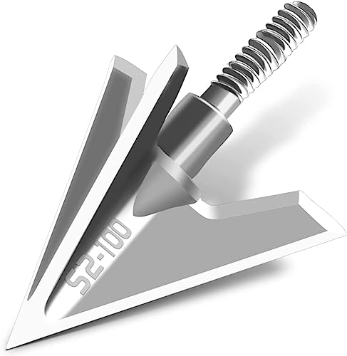 Jianzd Archery Broadheads 100 Grain Fixed Blades Arrowheads 6Pk For Crossbow Compound Bow Hunting Practice Silvery #TOP6