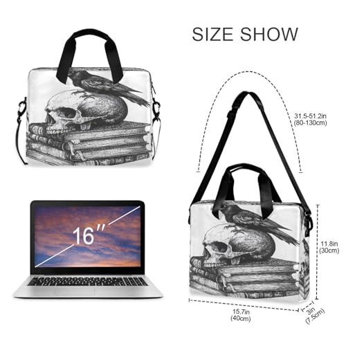 Maletín para Laptop con diseño calavera y correa miniatura 3