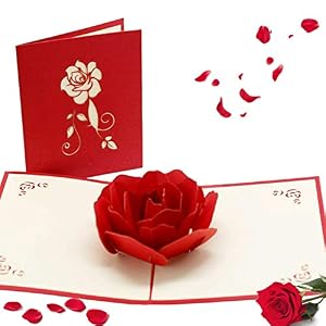 Tarjeta de San Valentín, Tarjeta de Regalo Tarjeta de San Valentin, Tarjeta 3d amor,Tarjeta Pop-Up Rosas Rojas para San Valentín, Aniversario, Pareja, Novio, Novia
