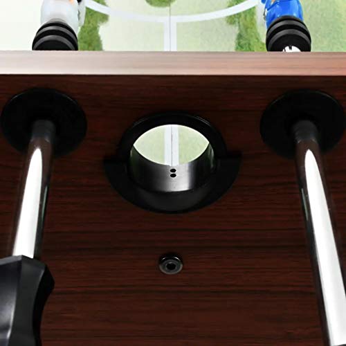 Professioneller Tischfußball aus Stahl, mit rutschfesten Griffen, höhenverstellbar, für Kinder ab 6 Jahren, 60 kg, 140 x 74,5 x 87,5 cm, Braun – Bild 8