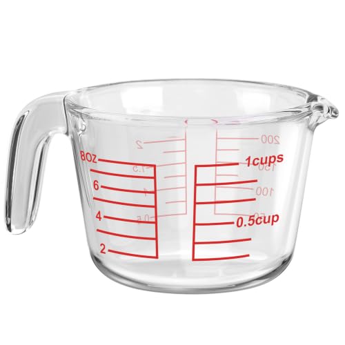 Vaso medidor de vidrio 1 taza 250 ml con pico y asa miniatura 1