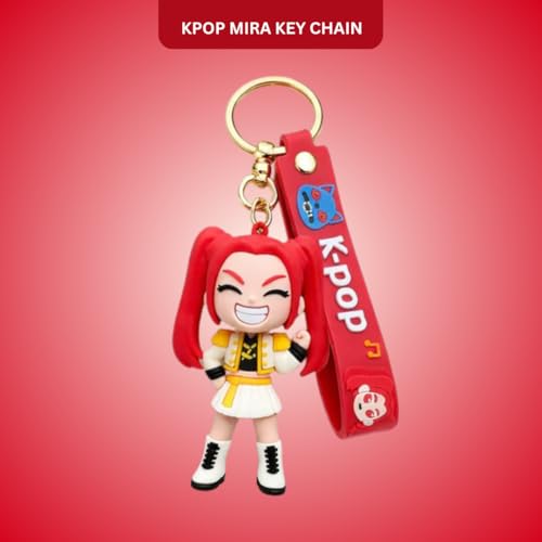 Image of Wanna Party Kpop Demon Hunters Cartoon Keychains, Mira Keychain for Boys and Girls, Cute Backpack Key Chain Accessories Wristlet chain Return Gift Items for Boys & Girls
