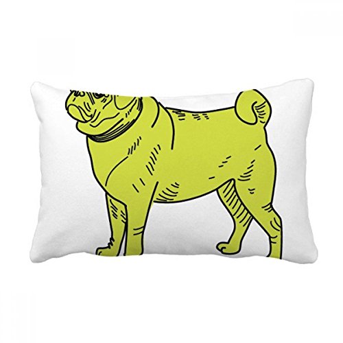 Coussin rectalaire motif chien jaune oreiller canapé multicolore 40x60 - 2