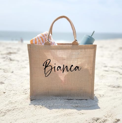 Bolsa Tote de Arpillera Personalizada para Playa miniatura 2