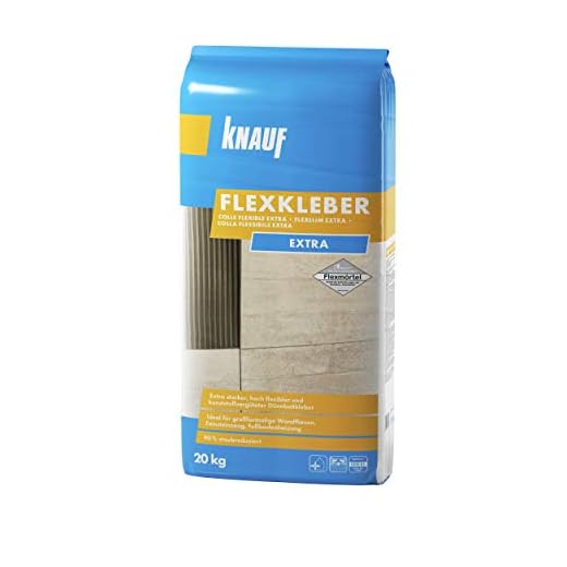 Knauf Flexkleber eXtra, 20 kg, 90% staubreduzierter Dünnbettmörtel für sauberes Arbeiten, extra stark, extra ergiebig, hochflexibel, ideal für großformatige Fliesen