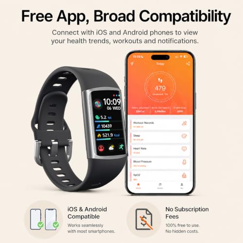 Image of FITVII Slim Fitness Tracker for Women Men, Fitness Watch for Android iOS