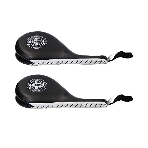 M-Aimee 2 Pack Taekwondo Kick Pad Target Durable Tae Kwon Do Karate Kickboxing Training Pads (Black)