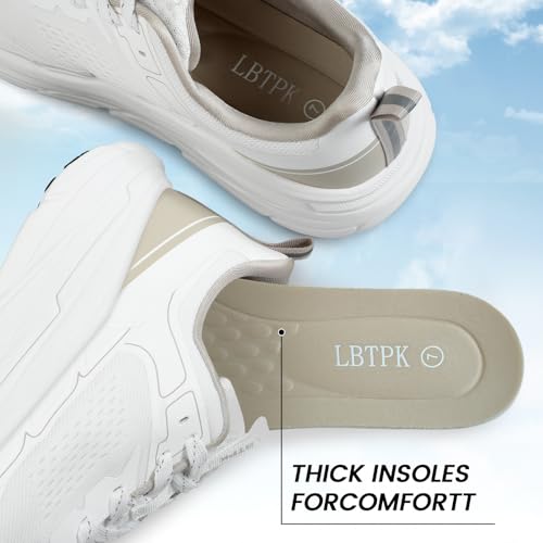 Women's Lightweight Walking & Running Shoes - Breathable Non Slip Sneakers with Cushioned Comfort for Gym, Tennis, Workout Black/White ﻿4