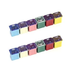 QWORK 12 pcs Automotive Low Profile Case Jcase Fuse for Trucks, Cars and SUVs, Boats, 20A/25A/30A/40A/50A/60A, 2 pcs…