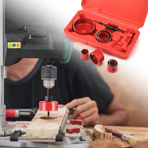 Hole Saw Kit, 11Pcs holesaw set 19-64mm Hole Cutter Perfect for Drilling Soft Metal, Wood, PVC, Plastic, Holesaws Carbon Steel Downlights Drill Bit Tools with A Pair of Gloves, Storage Box 7 Hole Saw Kit, 11Pcs holesaw set 19-64mm Hole Cutter Perfect for Drilling Soft Metal, Wood, PVC, Plastic, Holesaws Carbon Steel Downlights Drill Bit Tools with A Pair of Gloves, Storage Box - Image 7