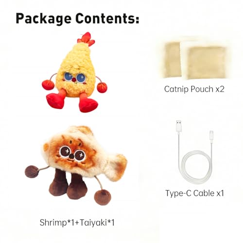 Petgravity Jumpy Shrimp Taiyaki Motion-Activated Cat Toy (2-pack) — view 9