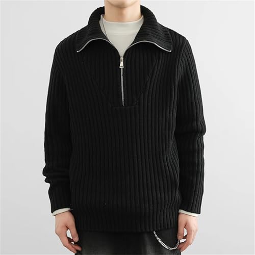 Men’S Casual Loose Fit Turtleneck Cardigan Sweater Long Sleeve Full-Zip Knit Jumper Tops4