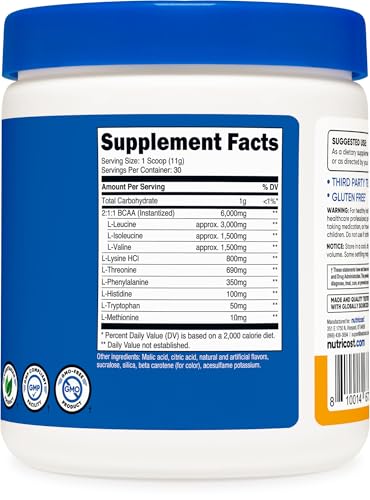 Image of Nutricost EAA Powder 30 Servings, Passion Fruit, Orange, and Guava (POG) | Essential Amino Acids, GMO-Free, Gluten-Free, Vegetarian Friendly