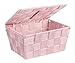 WENKO Badkorb Mod. Adria Aufbewahrungsbox für Bad und Kinderzimmer aus hochwertigem Kunststoff-Geflecht mit Deckel rosa Maße 19 x 10 x 14 cm 19 x günstig Kaufen-WENKO Badkorb Mod. Adria Aufbewahrungsbox für Bad und Kinderzimmer aus hochwertigem Kunststoff-Geflecht mit Deckel rosa Maße 19 x 10 x 14 cm