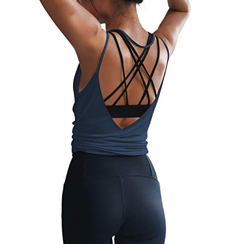 Image of LEXISLOVE Womens Workout Shirts Sexy Open Back Activewear Workout Clothes Sports Yoga Tank Tops