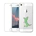 Produktbild Kompatibel mit iPhone 5 / 5S / SE 2016 Hülle, Shumeifang Hülle mit Hartglas Displayschutz, Cute Funny Kreative Cartoon Transparent Silikon Bumper für iPhone 5 / 5S / SE 2016 - Grünes Krokodil
