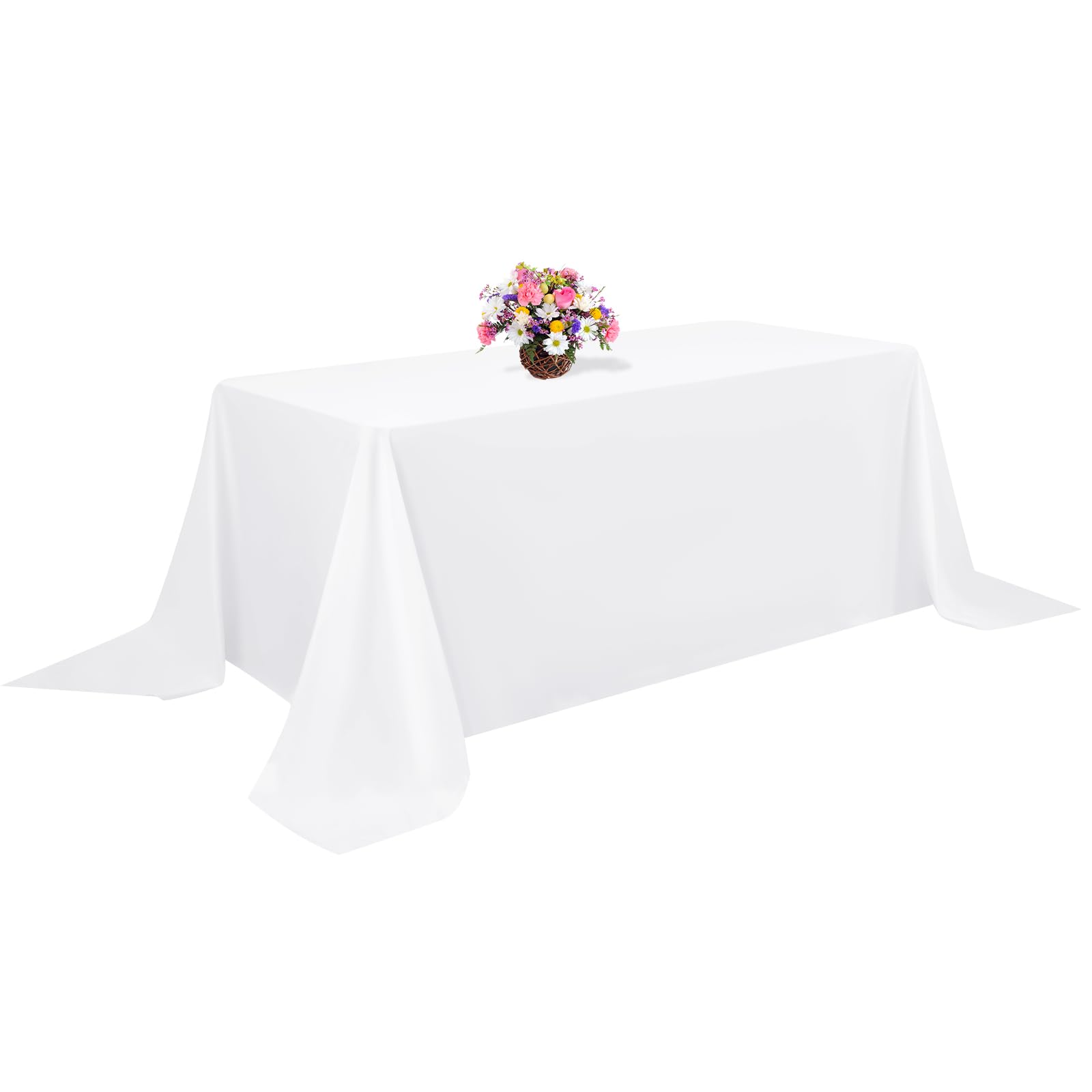 Nappe de table rectangulaire 8 pieds en polyester blanc 90x156 infroissable