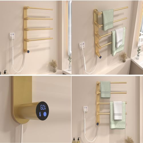 Porte-serviettes électrique programmable à brancher pour sèche-serviettes - 5