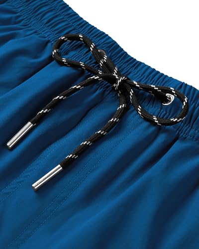 Alimens & Gentle Mens Swim Trunks 5" with Compression Liner Quick Dry Beach Shorts 2 in 1 Board Shorts Printed with Pockets4