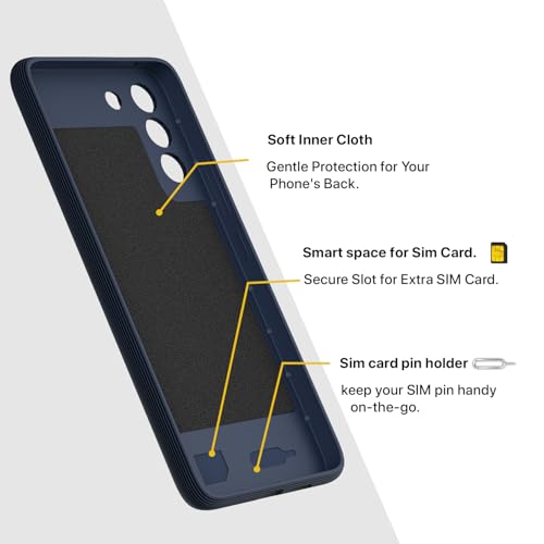 Image of Pikkme Back Cover for Samsung Galaxy S21 FE 5G Camera Protection 3D Hexa Cube Design Silicone Protective Bumper Case (Blue)