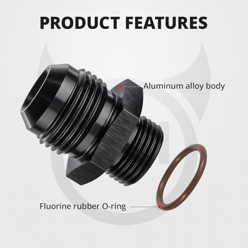 Image of EVIL ENERGY 12AN Flare to 10AN ORB Male 1PC Fuel Rail Adapter Fitting Black