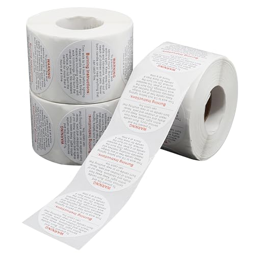 Aoserge Candle Warning Labels 1.5 Inch 1500PCS