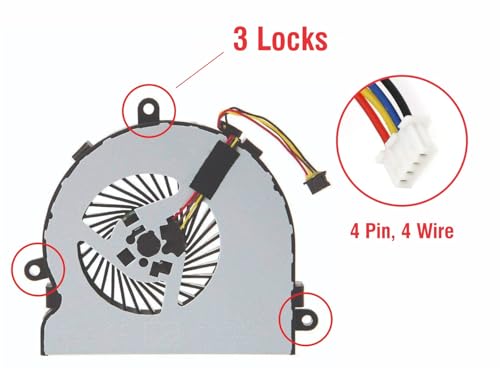 Image of Laptop Cooling Fan Compatible for HP 15-AC 15-AY 15-AF 15-BA 15-BS 15-BE 15-BF 15-BD 15-BW 15-ACXXX 15-AFXXX 15-BSXXX 250 G4 255 G4 14-R020 TPN-C116 TPN -C125 Series 813946-001 4-PIN