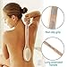 Metene Shower Body Exfoliating Brush, Bath Back Cleaning Scrubber with Long Wooden Handle, Dry or Wet Skin Exfoliator Brush with Soft and Stiff Bristles Back Washer for Men Women