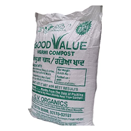 Good Value Vermicompost 'Natural Bio Manure' Balanced & Exceptionally Rich in Nutrients for Any Type of Plants, Trees & Crops - 10 kg (8 kg + 2 kg) pack of 1 2 41tZmyREUHL