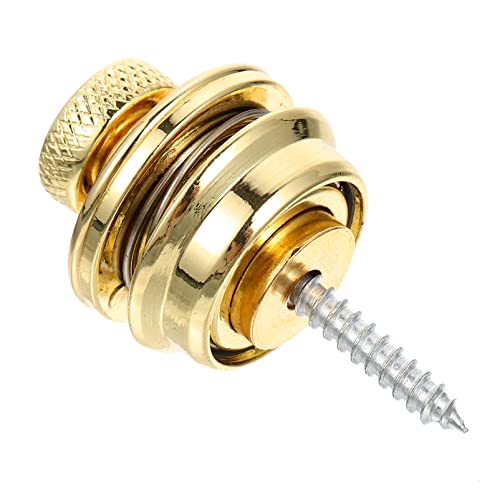 ERINGOGO Guitar Strap Buckle Guitar Locking Strap Locks Silver Guitar Strap Locking Strap Locks Acoustic Guitar Stopper Guitar Mounting Screw for Peg Locks Guitar Golden Alloy