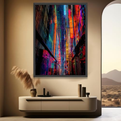 Paysage urbain nocturne toile pour grand mur vide - 2