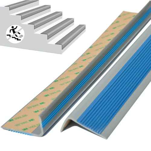 Profilo per bordi delle scale, 1m Profilo angolare in PVC autoadesivo, protezione dei bordi con funzione antiscivolo per proteggere dalle cadute
