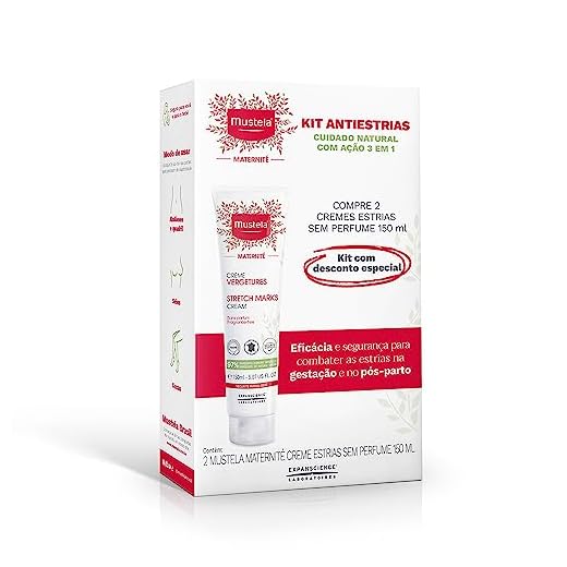 Mustela Maternité Kit Antiestrias: 2 Cremes Estrias Sem Fragrância 150Ml Com Desconto Especial - Previne Estrias Com Ação 3 Em 1 - Com 97% De Ingredientes De Origem Natural - Gravidez