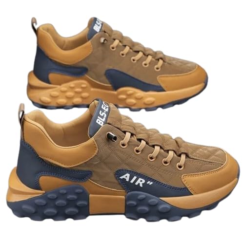 MHB TRENDS Mens Orthopedic Comfort Sneakers | Waterproof, Thick-Base, Non-Slip, Breathable, Wide Platform Shoes | Ideal for Walking, Running, Tennis (Brown, Size 6) (B0D3XKD85M) Amazon Price History, Amazon Price Tracker