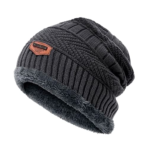 Gorro Frio Extremo Lã Forrado Pelinho Touca Estilosa Feminina Masculino Cores Viagem (Cinza Escuro,