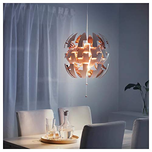 Image of Ikea 13 Watts Pendant Lamp, Copper Color, White, Round (Corded Electric)